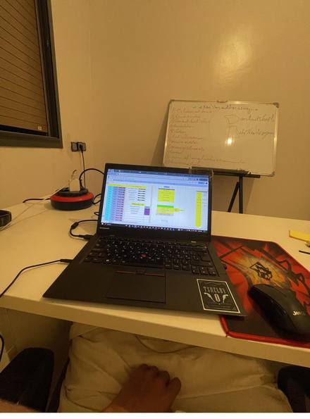 The first laptop setup